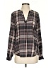 Joie 100% Silk Plaid Gray Long Sleeve Silk Top Size S - photo 1