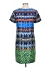 J.Crew 100% Polyester Print Blue Casual Dress Size 4 - photo 2