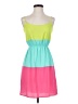 Soprano 100% Polyester Color Block Green Casual Dress Size XS - photo 1