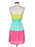 Soprano 100% Polyester Color Block Green Casual Dress Size XS - photo 2