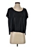 Jennifer Lopez Metallic Black Short Sleeve Top Size S - photo 1