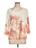 Unbranded Floral Ivory 3/4 Sleeve T-Shirt Size L - photo 1