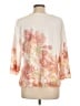 Unbranded Floral Ivory 3/4 Sleeve T-Shirt Size L - photo 2