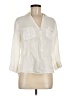 Zara Ivory 3/4 Sleeve Button-Down Shirt Size M - photo 1