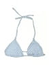Boohoo Checkered-gingham Blue Swimsuit Top Size 4 - photo 1