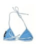 Boohoo Checkered-gingham Blue Swimsuit Top Size 4 - photo 2