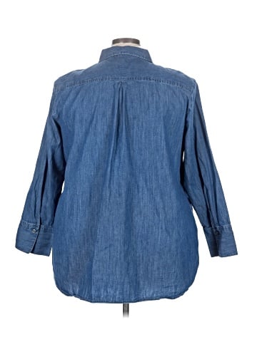 Talbots 3/4 Sleeve Button-Down Shirt (view 2)