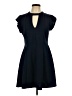 BCBGeneration Solid Blue Casual Dress Size L - photo 1