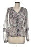 Easel 100% Polyester Silver Long Sleeve Blouse Size M - photo 1
