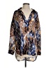 Bisou Bisou 100% Polyester Animal Print Brown Long Sleeve Blouse Size S - photo 1