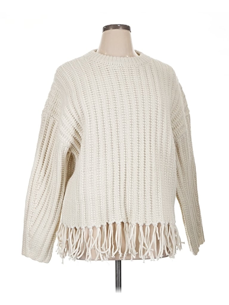 Pre-owned H&m Pullover Sweater In Ivory