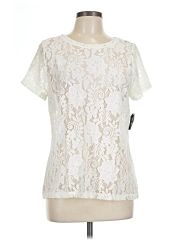 White House Black Market Short Sleeve Blouse (view 1)
