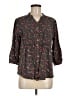 Matilda Jane 100% Rayon Floral Black 3/4 Sleeve Button-Down Shirt Size M - photo 1
