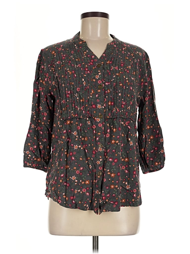 Pre-owned Matilda Jane 3/4 Sleeve Button Down Shirt In Black