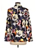 Crosby 100% Polyester Floral Multi Color Gray Long Sleeve Blouse Size M - photo 2