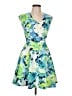Aqua Print Blue Cocktail Dress Size L - photo 1