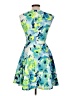 Aqua Print Blue Cocktail Dress Size L - photo 2