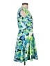 Aqua Print Blue Cocktail Dress Size L - photo 4