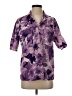 Open Edit 100% Cotton Camo Purple Short Sleeve Blouse Size XS - photo 1