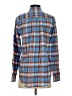 Lands' End 100% Cotton Plaid Blue Long Sleeve Button-Down Shirt Size 4 - photo 2