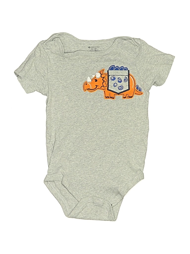 Pre-owned Member's Mark Kids' Short Sleeve Onesie In Gray