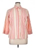 Studio Works Stripes Orange 3/4 Sleeve Button-Down Shirt Size XL - photo 1