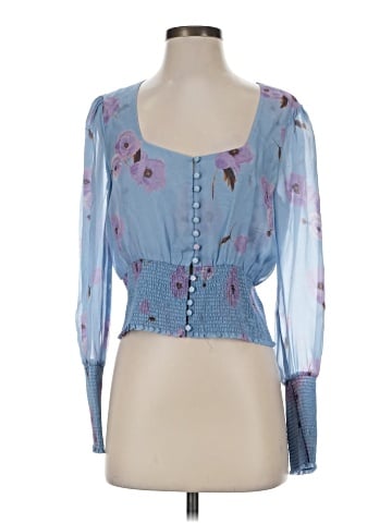 Intermix 3/4 Sleeve Silk Top (view 1)