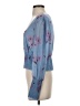 Intermix 100% Silk Blue 3/4 Sleeve Silk Top Size S - photo 5