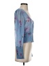 Intermix 100% Silk Blue 3/4 Sleeve Silk Top Size S - photo 4
