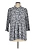 Olive Paisley Gray 3/4 Sleeve Button-Down Shirt Size M (estimated) - photo 1