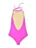 Unbranded Solid Pink One Piece Swimsuit Size L - photo 2