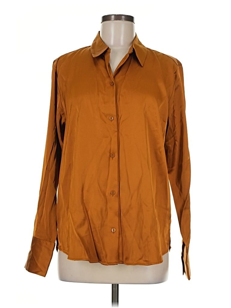 Abercrombie & Fitch Long Sleeve Blouse In Brown
