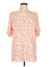Adora Pink Short Sleeve Blouse Size L - photo 1