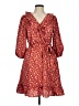Ann Taylor 100% Polyester Hearts Red Casual Dress Size 8 - photo 1