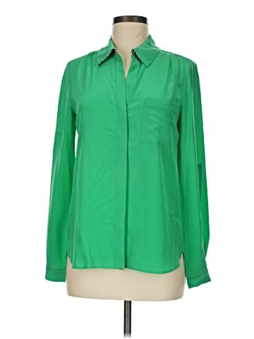 Diane von Furstenberg Long Sleeve Silk Top (view 1)