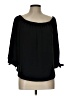 Unbranded 100% Polyester Black 3/4 Sleeve Blouse Size L (estimated) - photo 1