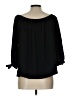 Unbranded 100% Polyester Black 3/4 Sleeve Blouse Size L (estimated) - photo 2