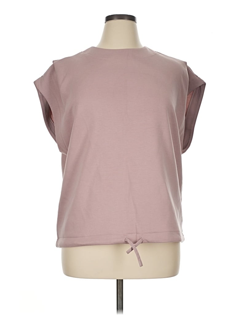 Pre-owned Apana Short Sleeve Top Pink Crew Neck Tops