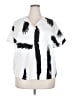 Unbranded 100% Polyester Graphic White Short Sleeve Blouse Size XXL - photo 1