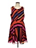 CAbi 100% Polyester Graphic Orange Casual Dress Size L - photo 1