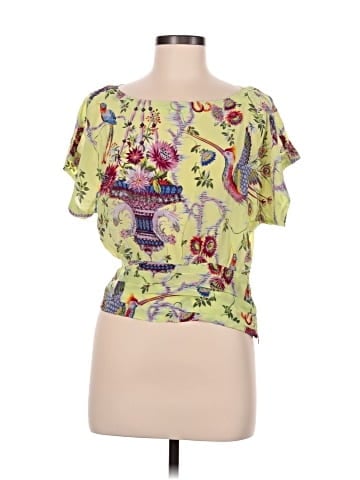 Maeve by Anthropologie Short Sleeve Silk Top (view 1)
