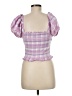 LoveShackFancy Pink Short Sleeve Blouse Size M - photo 2
