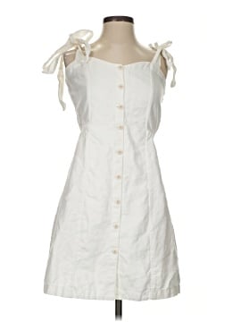 Madewell Tie-Strap Button-Front Sundress in Pure White (view 1)