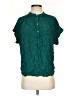 J.Crew 100% Viscose Solid Green Teal Short Sleeve Blouse Size XS - photo 1
