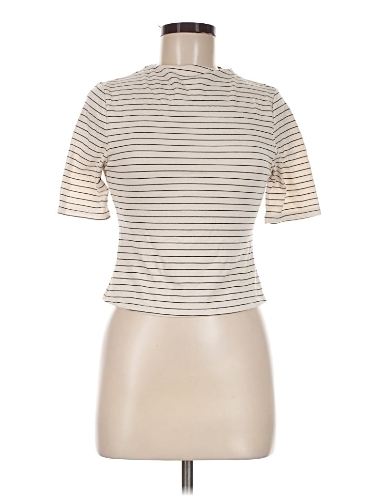 Pre-owned By Together Short Sleeve Turtleneck In Ivory