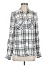 Miami 100% Rayon Plaid Silver Long Sleeve Blouse Size M - photo 1