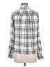 Miami 100% Rayon Plaid Silver Long Sleeve Blouse Size M - photo 2