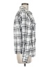Miami 100% Rayon Plaid Silver Long Sleeve Blouse Size M - photo 4
