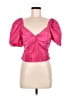 Ann Taylor LOFT 100% Polyester Pink Short Sleeve Top Size 6 - photo 1