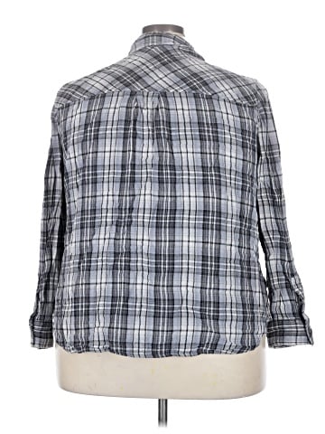 Fashion Bug 3/4 Sleeve Button-Down Shirt (view 2)